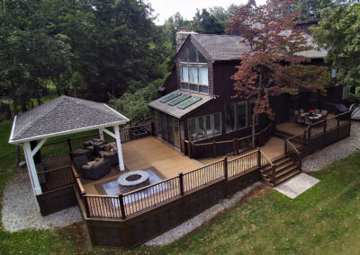 Deck with composite decking and railing